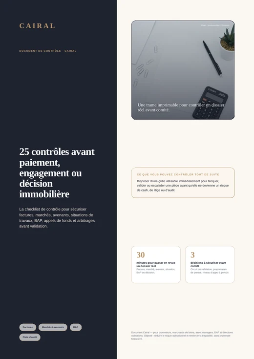 Couverture checklist Cairal